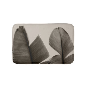 Banana Tree Leaves in Sepia Bathroom Mat