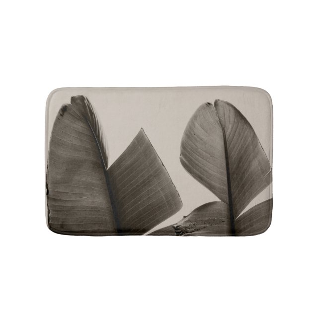 Banana Tree Leaves in Sepia Bathroom Mat (Front)