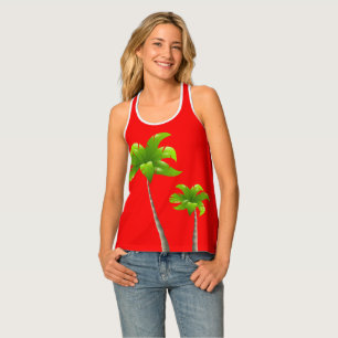Banana Tree Red Women's Racerback Tank Top
