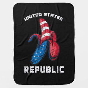 Banana US Flag Patriot America Worst United States Baby Blanket
