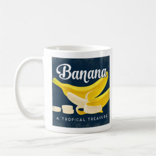 Banana Vintage Fruit Label Retro Coffee Mug