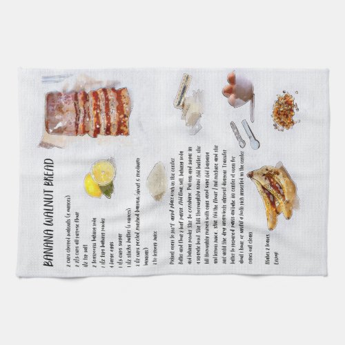 BANANA WALNUT BREAD Recipe Kitchen Towel