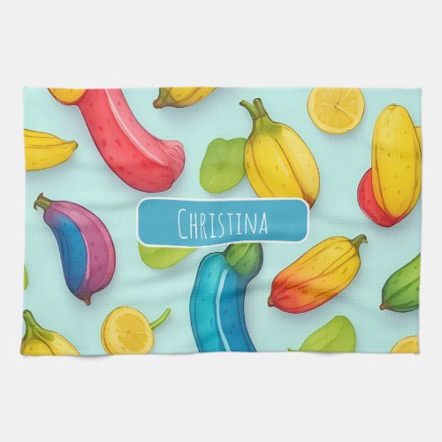 Banana Watercolor Colorful Personalized Pattern Kitchen Towel