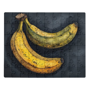Banana with a Black Background Jigsaw Puzzle