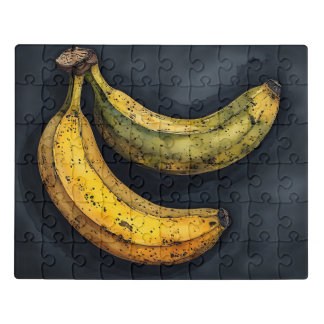Banana with a Black Background Jigsaw Puzzle