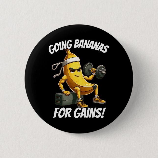 banana working out button (Front)