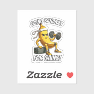 banana working out sticker