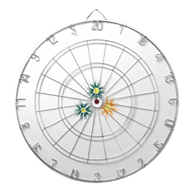 Banana Yellow, Dark Blue Green, decorative Dart Board (Front)