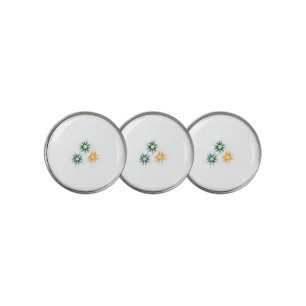Banana Yellow, Dark Blue Green, decorative Golf Ball Marker