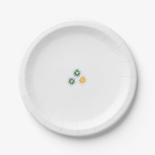 Banana Yellow, Dark Blue Green, decorative Paper Plates