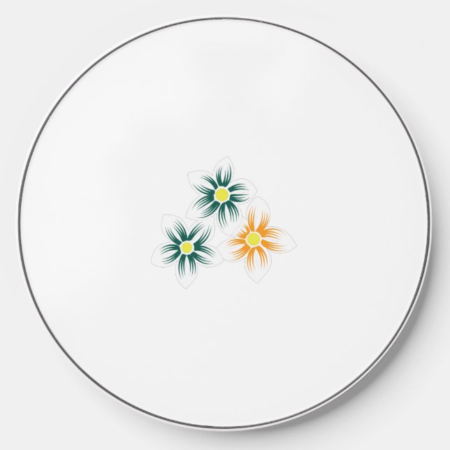 Banana Yellow, Dark Blue Green, decorative Wireless Charger (Front)