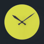 Banana Yellow Round Clock<br><div class="desc">Banana Yellow solid color Wall Clock by Gerson Ramos.</div>