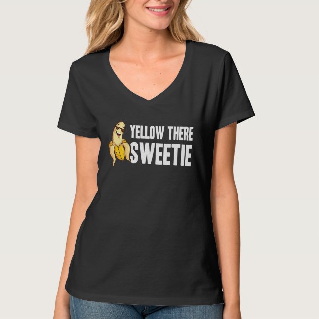 Banana  Yellow There Sweetie  Cool Minimalist  Veg T-Shirt (Front)