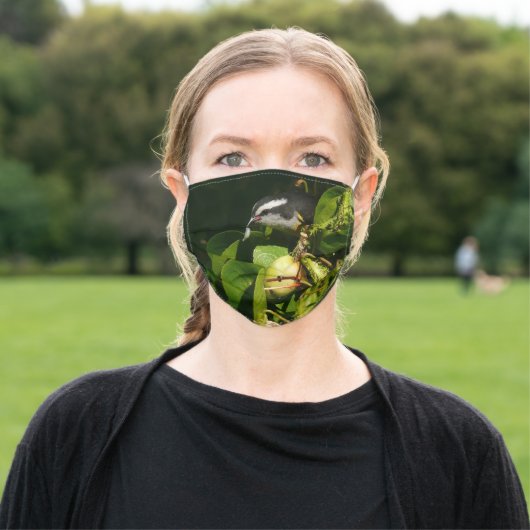 Bananaquit Bird Eating Tropical Photography Adult Cloth Face Mask (Outside)