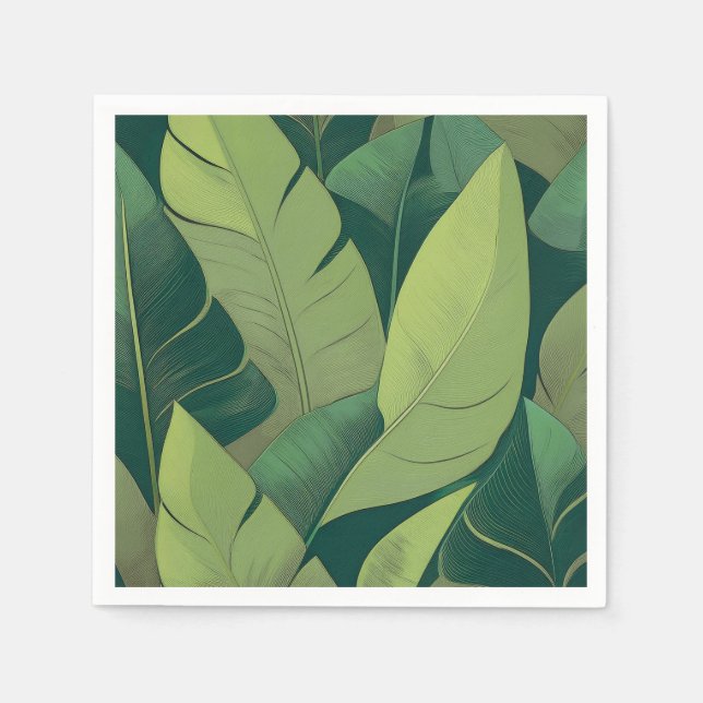 Bananarama Hawaiian Banana Leaves Napkins (Front)