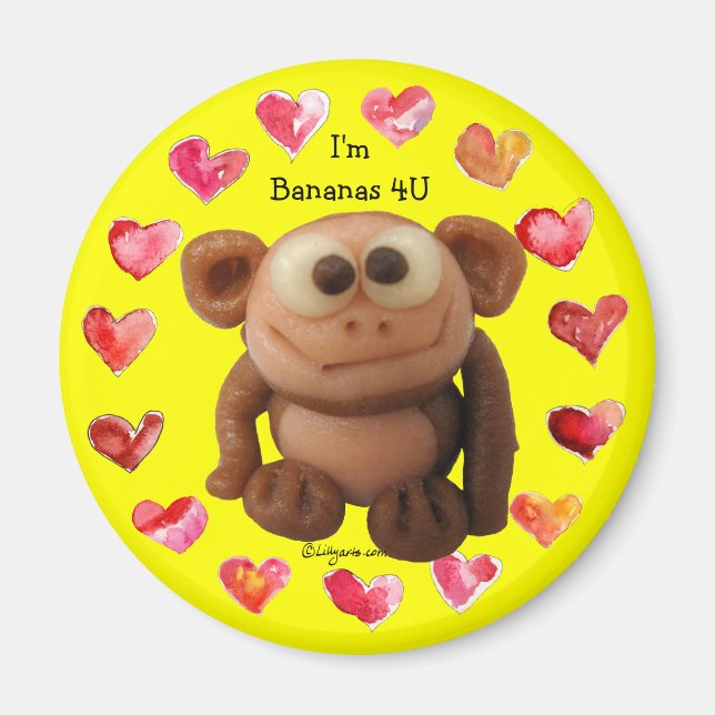 Bananas 4 U Love Monkey Personalized Magnets (Front)