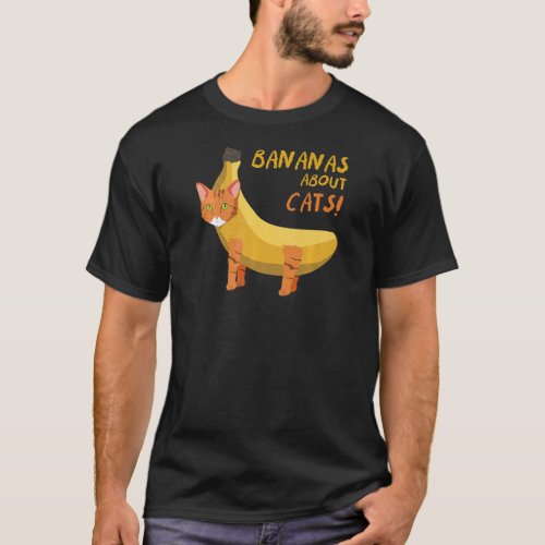 Bananas About Cats Fitted Cut T_Shirt
