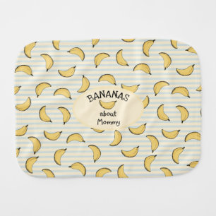 Bananas about Mommy Baby Blue and Yellow Stripes Burp Cloth