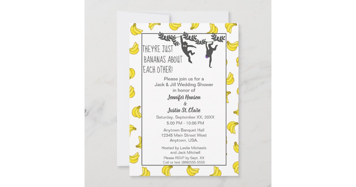 Bananas About You Jack and Jill Wedding Shower Zazzle