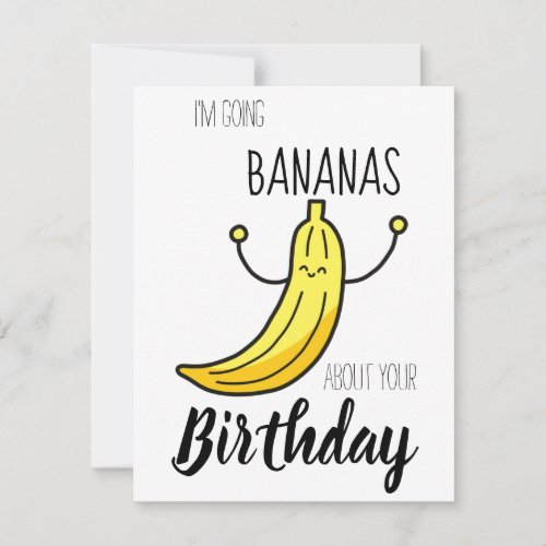 Bananas About Your Birthday Pun Birthday Card