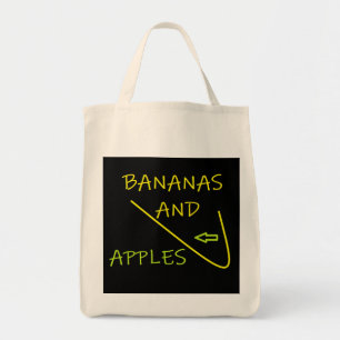 Bananas and apples designed fashion shopping tote bag