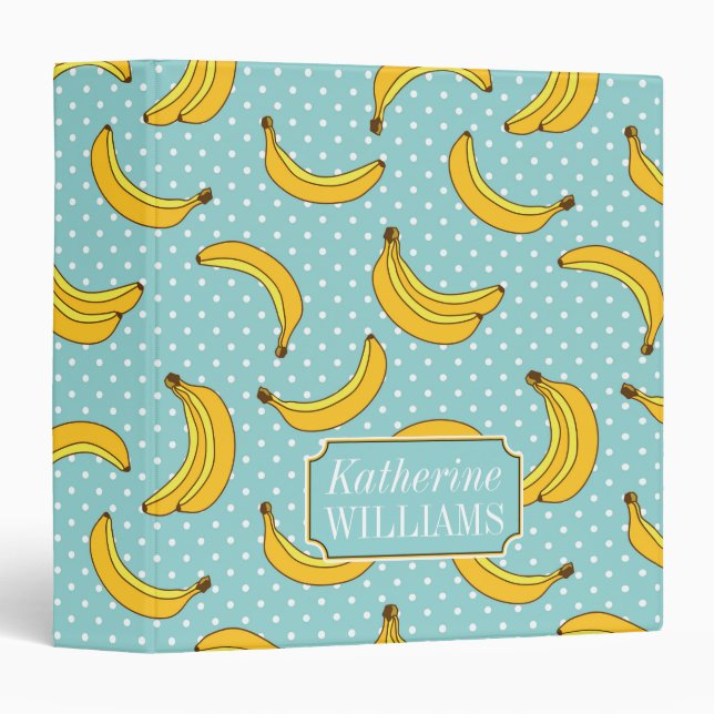 Bananas And Polk Dots | Add Your Name Binder (Front/Spine)