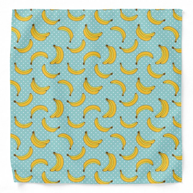 Bananas And Polk Dots Bandana (Front)