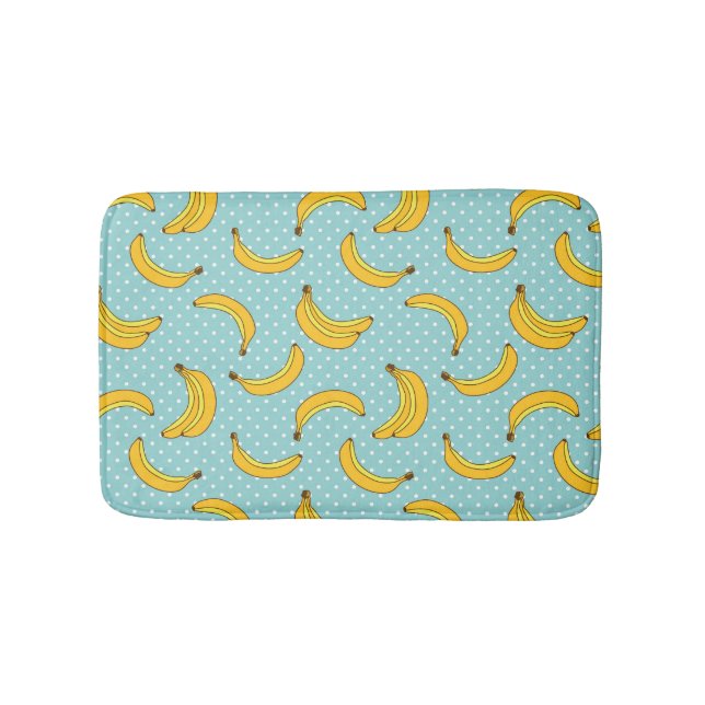 Bananas And Polk Dots Bathroom Mat (Front)