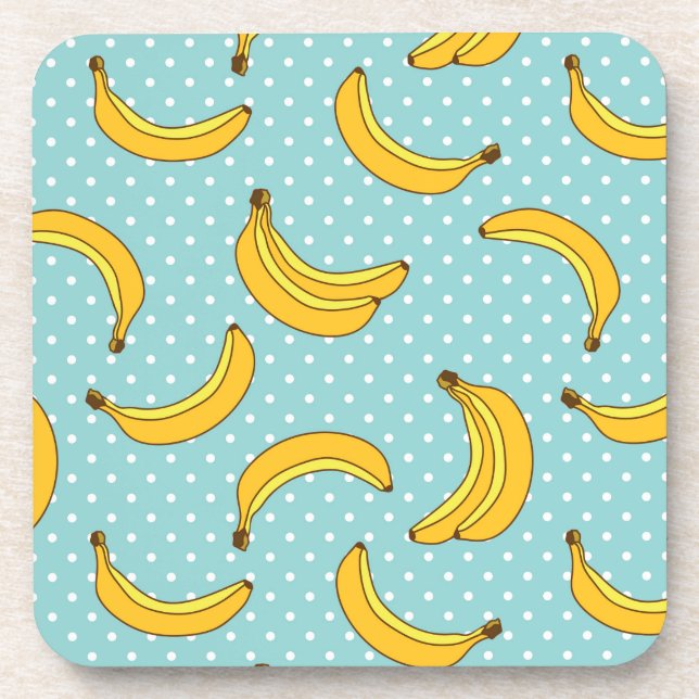 Bananas And Polk Dots Coaster (Front)