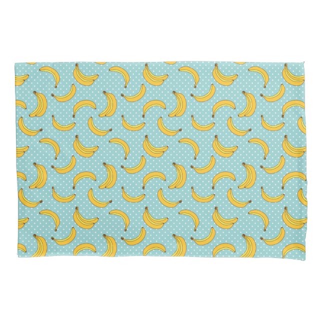Bananas And Polk Dots Pillow Case (Front-Left)