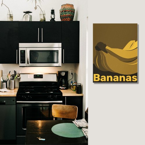 Bananas At Dusk Black Kitchen Wall Decor