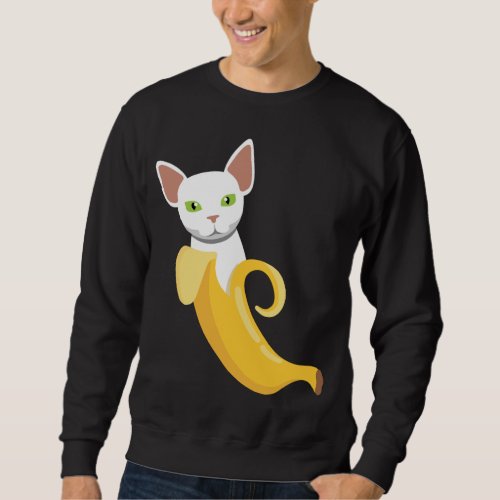 Bananas Cat I Banana Healthy Fruits Yellow Fruit Sweatshirt
