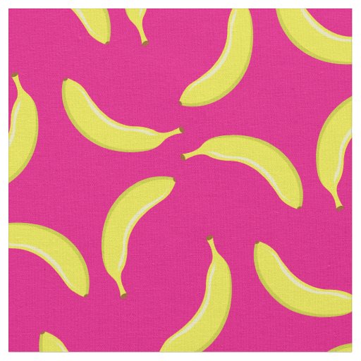Bananas Cute Fruit Funny Silly Kitchen Pink Fabric