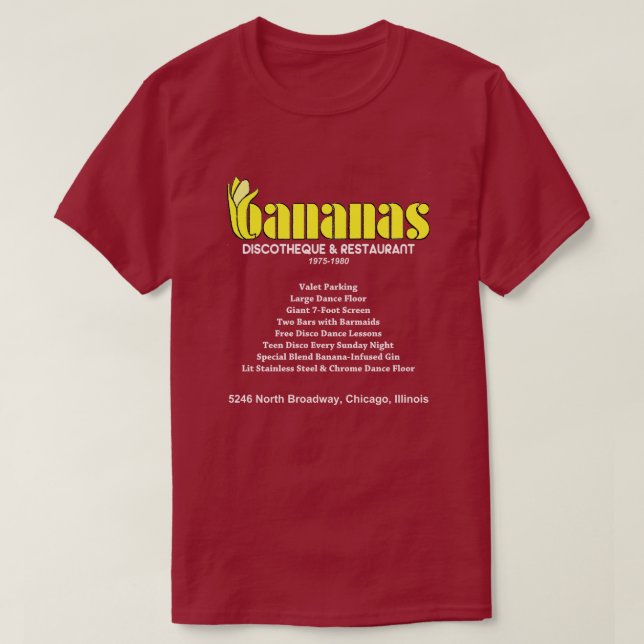 Bananas Discotheque and Restaurant, Chicago, IL T-Shirt (Design Front)