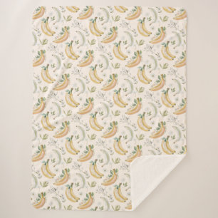 Bananas for Cherries Sherpa Blanket