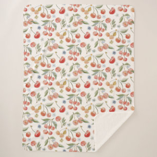 Bananas for Cherries Sherpa Blanket
