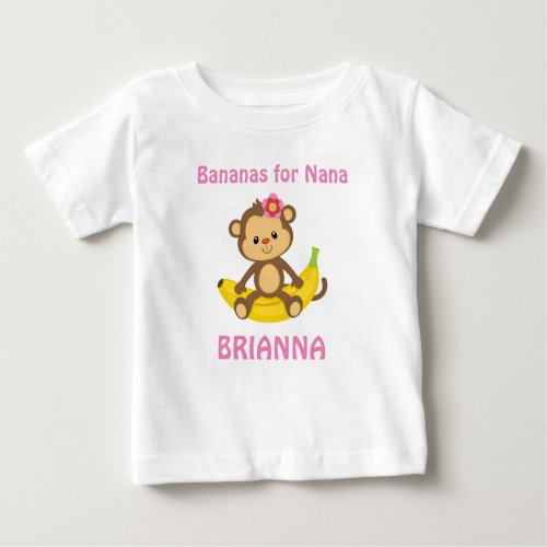 Bananas for Nana Custom Baby Fine Jersey T_Shirt