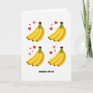 Bananas For You Heart Card