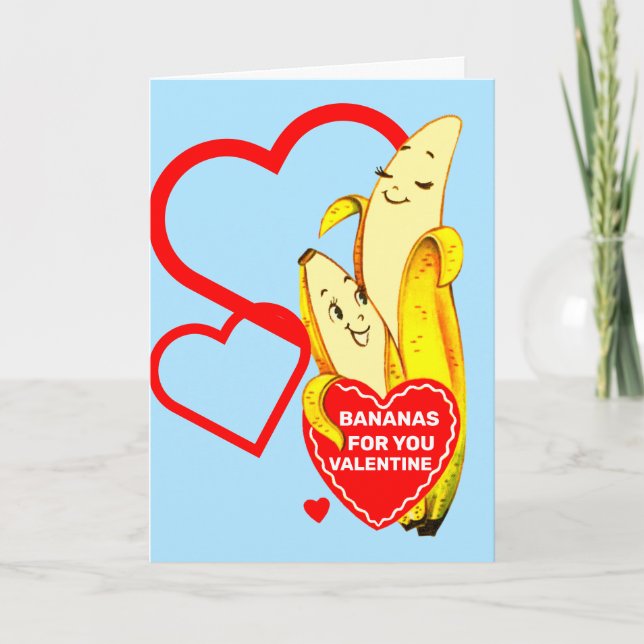 BANANAS FOR YOU VALENTINE HOLIDAY CARD (Front)