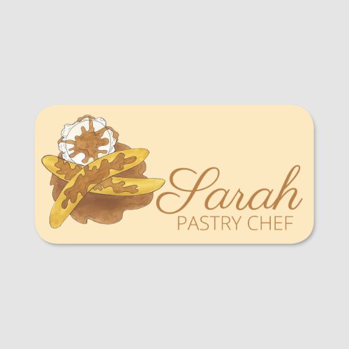 Bananas Foster Dessert Food Restaurant Chef Name Tag