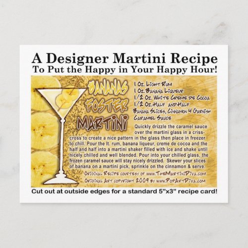 Bananas Foster Martini Recipe Postcard