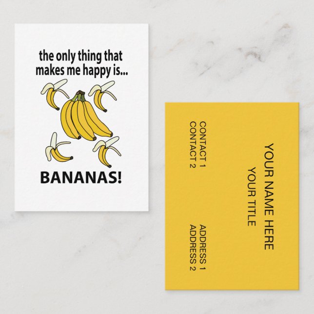 Bananas Fruit Funny Bananas Business Card (Front/Back)