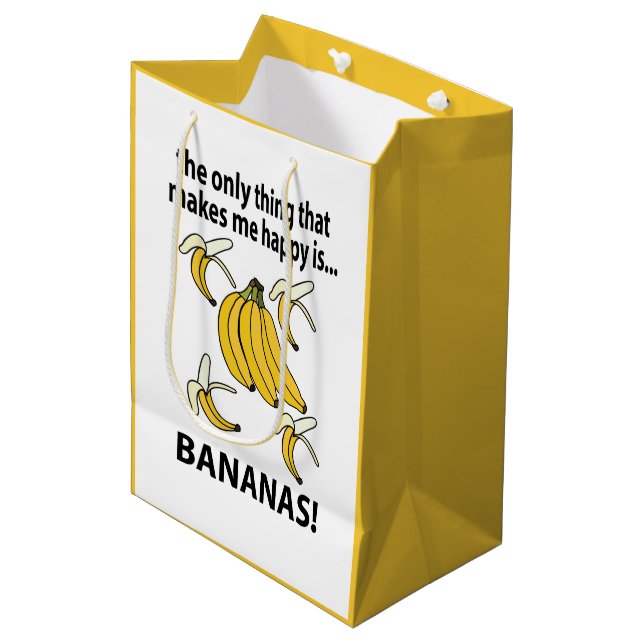 Bananas Fruit Funny Bananas Medium Gift Bag (Front Angled)