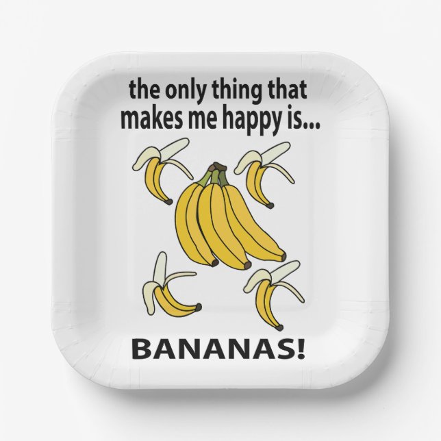 Bananas Fruit Funny Bananas Party Paper Plates (Front)