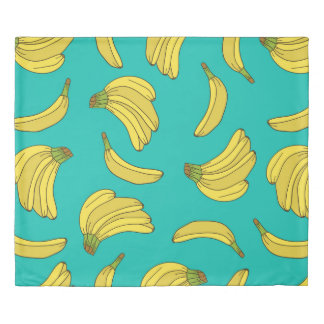 Bananas hand drawn seamless pattern. Sketch illust Duvet Cover