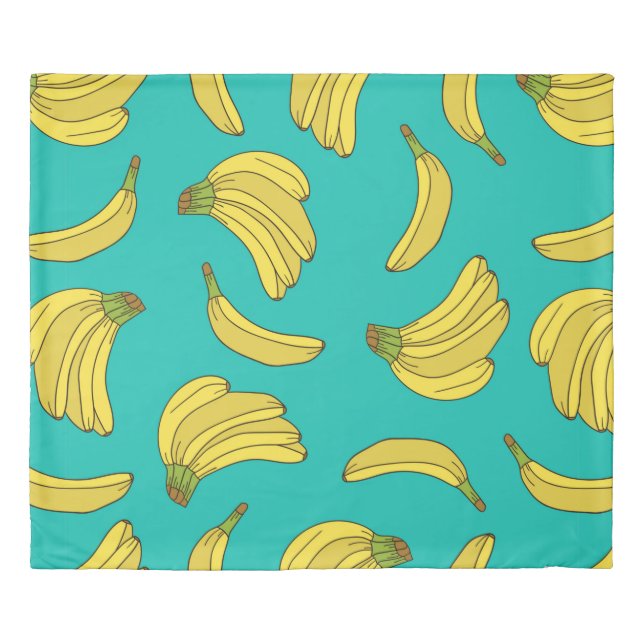 Bananas hand drawn seamless pattern. Sketch illust Duvet Cover (Front)