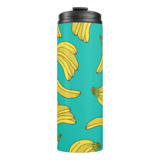 Bananas hand drawn seamless pattern. Sketch illust Thermal Tumbler
