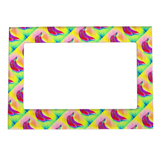 Bananas in a Rainbow Magnetic Photo Frame (Front)