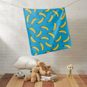 Bananas on Blue Baby Blanket