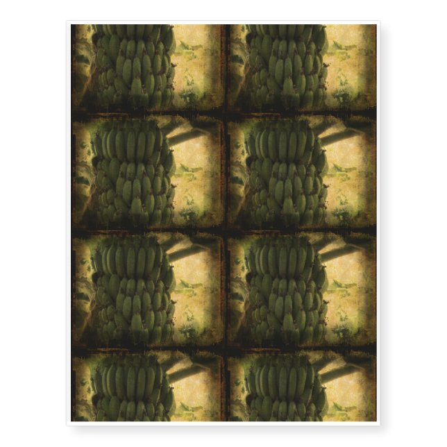 Bananas On Texture Temporary Tattoos (Front)